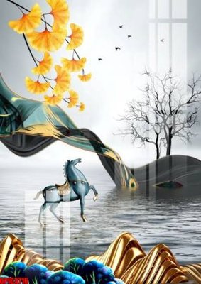 File in ấn file tranh bộ decor in treo tường tráng gương OPIC3716 (bản gốc) từ file gốc