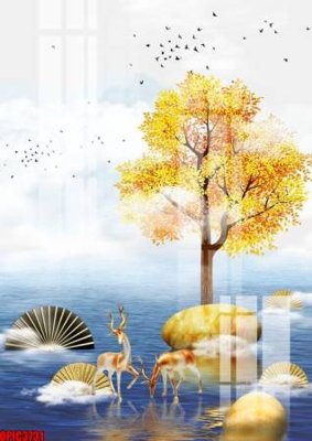 File ảnh file tranh bộ decor in treo tường tráng gương OPIC3731 (gốc) cho trang trí nhà hàng