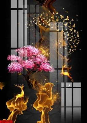 Ảnh gốc file tranh bộ decor in treo tường tráng gương OPIC3738 (siêu chi tiết) để in ấn