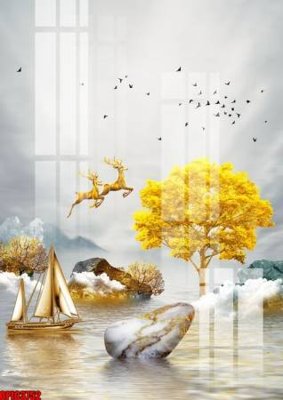 File PSD file tranh bộ decor in treo tường tráng gương OPIC3752 (bản gốc) độ phân giải cao