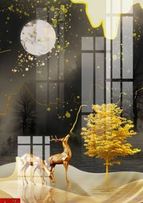 File gốc file tranh bộ decor in treo tường tráng gương OPIC3776 (in lụa) cao cấp