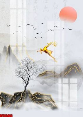 File tranh trang trí file tranh bộ decor in treo tường tráng gương OPIC3802 (file gốc)