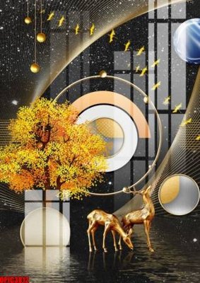 Tải file file tranh bộ decor in treo tường tráng gương OPIC3812 (gốc) in tranh tráng gương