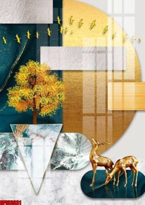 Tải file file tranh bộ decor in treo tường tráng gương OPIC3831 (gốc) in ấn chất lượng