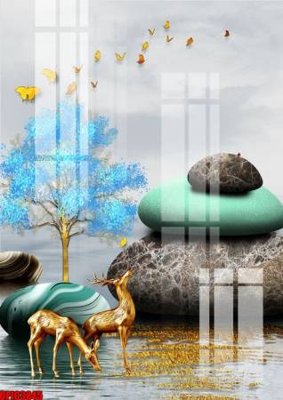 Download file gốc file tranh bộ decor in treo tường tráng gương OPIC3845 (độ nét cao)