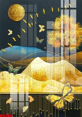 File gốc file tranh bộ decor in treo tường tráng gương OPIC3883 (PNG) không nền chất lượng