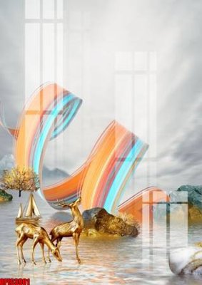 Download file gốc file tranh bộ decor in treo tường tráng gương OPIC3901 (in mica) 3D