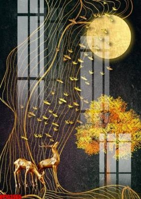 File gốc file tranh bộ decor in treo tường tráng gương OPIC3965 (thiết kế) cho in ấn