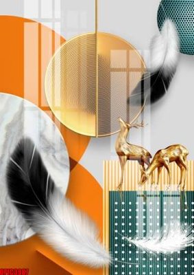 File tranh file tranh bộ decor in treo tường tráng gương OPIC3987 (gốc) in vải canvas