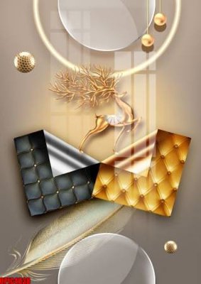 File in trần file tranh bộ decor in treo tường tráng gương OPIC4038 (bản gốc) hoa văn