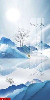 File gốc file tranh bộ decor in treo tường tráng gương OPIC4249 (in lụa) tranh mã đáo