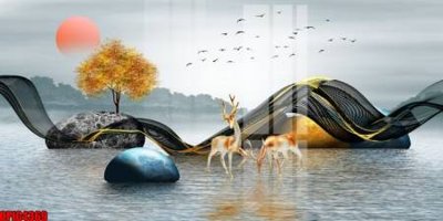 File PSD file tranh bộ decor in treo tường tráng gương OPIC4369 (gốc) cho in quảng cáo