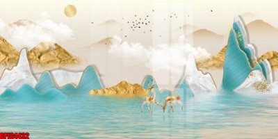 Tải file file tranh bộ decor in treo tường tráng gương OPIC4432 (gốc) chủ đề phong thủy