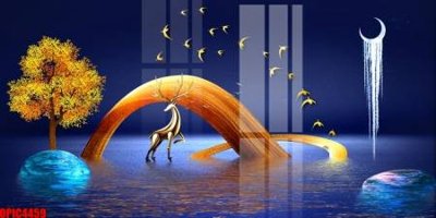 File gốc in ấn file tranh bộ decor in treo tường tráng gương OPIC4459 độ phân giải cao