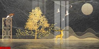 File in mica file tranh bộ decor in treo tường tráng gương OPIC4468 (bản gốc) làm vách ngăn