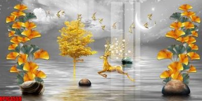 File tranh gốc file tranh bộ decor in treo tường tráng gương OPIC4559 (bản đẹp) độc quyền