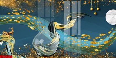 File tranh file tranh bộ decor in treo tường tráng gương OPIC4606 (bản gốc) in lụa 3D