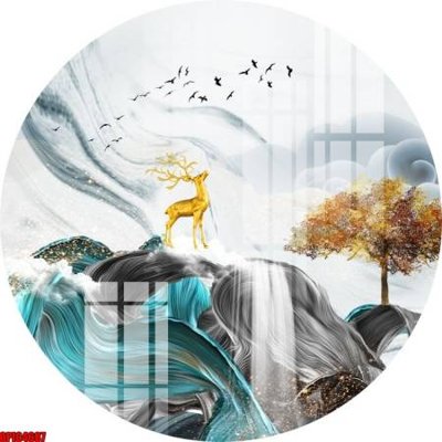 File gốc file tranh bộ decor in treo tường tráng gương OPIC4687 (phong cách) cổ điển