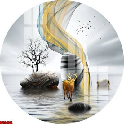 Tải file file tranh bộ decor in treo tường tráng gương OPIC4744 (gốc) chủ đề tâm linh