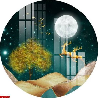 Download file gốc file tranh bộ decor in treo tường tráng gương OPIC4757 (in lụa) tranh 3D