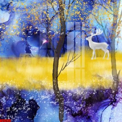 File tranh gốc in trần nhà file tranh bộ decor in treo tường tráng gương OPIC479 3D