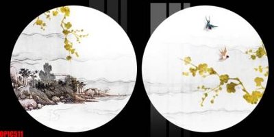 File gốc in ấn file tranh bộ decor in treo tường tráng gương OPIC511 độ phân giải cao