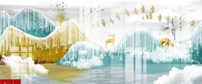 File tranh file tranh bộ decor in treo tường tráng gương OPIC5185 (bản gốc) in lụa 3D