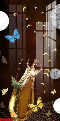 File gốc file tranh bộ decor in treo tường tráng gương OPIC5189 (phong cách) cổ điển