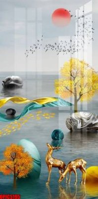 File PSD file tranh bộ decor in treo tường tráng gương OPIC5195 (gốc) tách lớp chi tiết