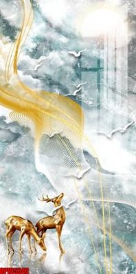 Tải file file tranh bộ decor in treo tường tráng gương OPIC5342 (gốc) chủ đề hoa sen