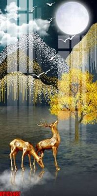 File in trần file tranh bộ decor in treo tường tráng gương OPIC5467 (file gốc) hoa văn 3D