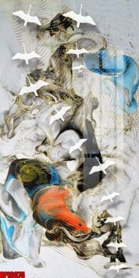 File tranh gốc in trần nhà file tranh bộ decor in treo tường tráng gương OPIC675 3D