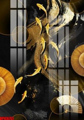 File tranh PSD file tranh bộ decor in treo tường tráng gương OPIC6751 chất lượng cao