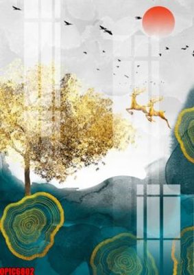 File tranh file tranh bộ decor in treo tường tráng gương OPIC6802 (ảnh gốc) không bị mờ