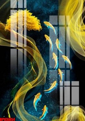 File tranh PSD file tranh bộ decor in treo tường tráng gương OPIC6854 chất lượng cao