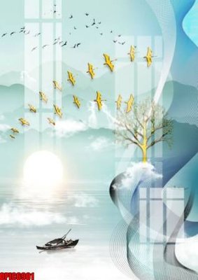 File in trần file tranh bộ decor in treo tường tráng gương OPIC6901 (file gốc) phong thủy