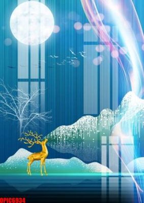 Ảnh gốc file tranh bộ decor in treo tường tráng gương OPIC6934 (độ nét cao) in mica