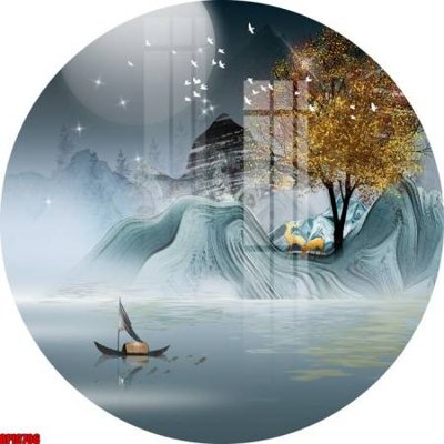 File in trần file tranh bộ decor in treo tường tráng gương OPIC706 (bản gốc) mây trời