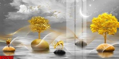 File tranh trang trí file tranh bộ decor in treo tường tráng gương OPIC7107 (tải file gốc)