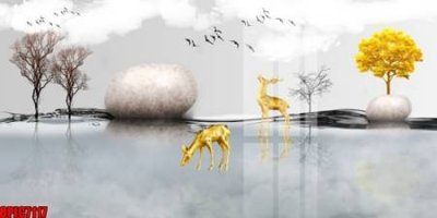 File gốc file tranh bộ decor in treo tường tráng gương OPIC7117 (dành cho trang trí nội thất)