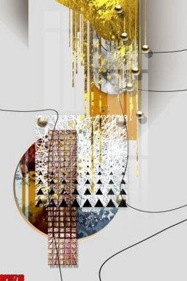 File tranh gốc file tranh bộ decor in treo tường tráng gương OPIC716 (bản quyền) độc đáo