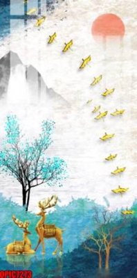 Ảnh gốc file tranh bộ decor in treo tường tráng gương OPIC7273 (độ nét cao) in mica