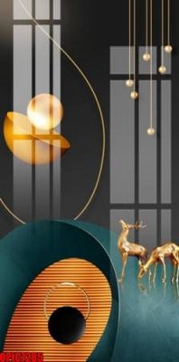 File in trần file tranh bộ decor in treo tường tráng gương OPIC7285 (bản gốc) hoa văn