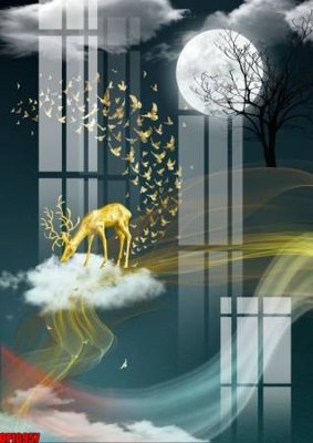 File tranh file tranh bộ decor in treo tường tráng gương OPIC957 (gốc) chủ đề thành phố