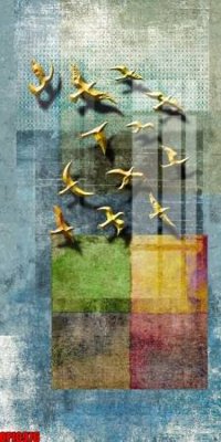 File gốc file tranh bộ decor in treo tường tráng gương OPIC976 (in lụa) cao cấp