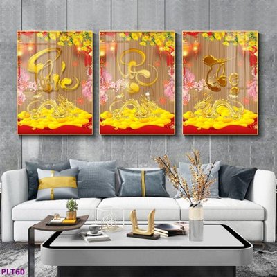 File gốc File tranh thư pháp phúc lộc thọ PLT60 (in tráng gương) nghệ thuật