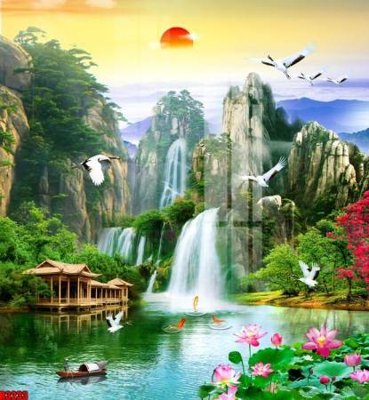 File gốc file tranh in treo tường file decor tổng hợp R3233 (in lụa) tranh phong thủy