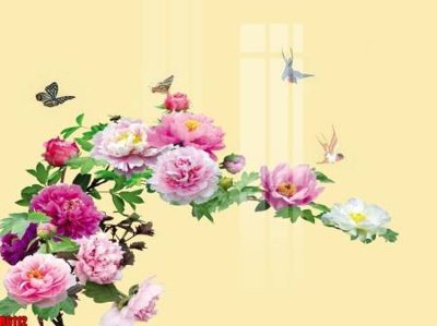 File tranh file tranh in treo tường file decor tổng hợp R6112 (bản gốc) in lụa dán tường