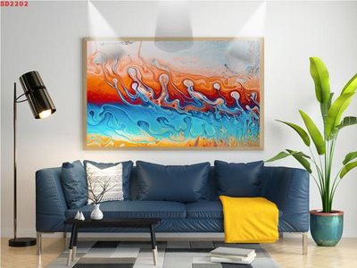 File gốc File tranh hiện đại Sơn Dầu SD2202 (in tráng gương) sang trọng