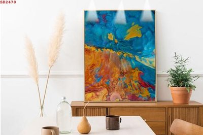 File gốc File tranh hiện đại Sơn Dầu SD2470 (in tráng gương) ốp tường